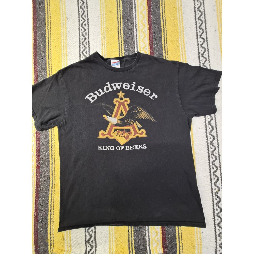 Vintage Budweiser King of Beers Black T-Shirt Size M Breweriana Beer Theme Tee - Picture 2 of 10
